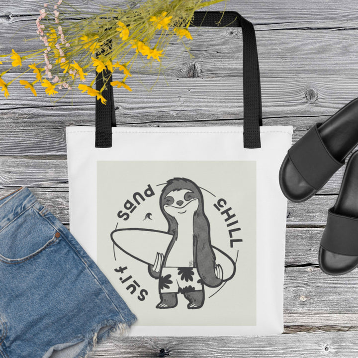 Sloth Surf Sand Chill Tote Bag